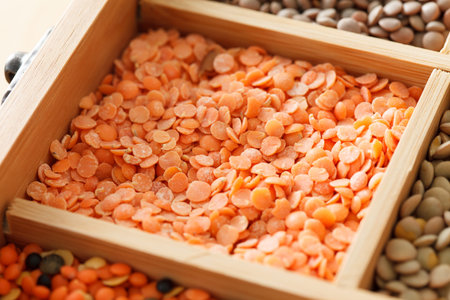 dried lentilsの写真素材