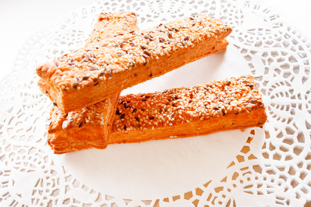 bread sticks with sesameの写真素材