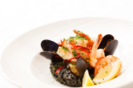 Nero di sepia risottoの写真素材