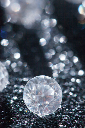 diamonds on black backgroundの写真素材