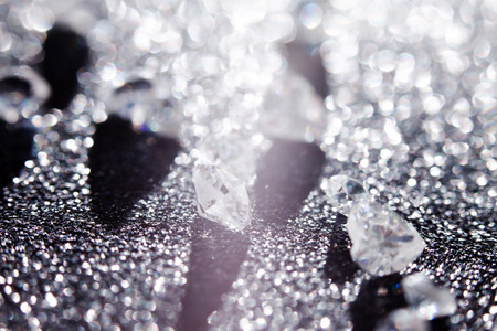 diamonds on black backgroundの写真素材
