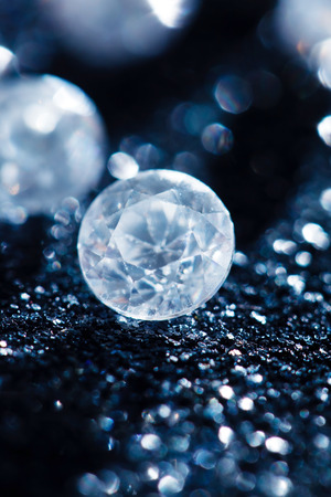 diamonds on black backgroundの写真素材