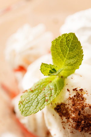 dessert with ice creamの写真素材