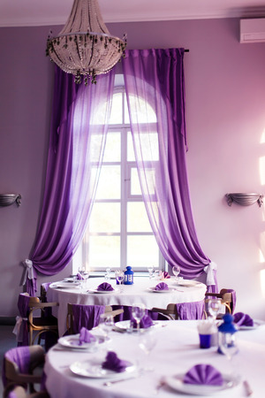 tables set for mealの写真素材