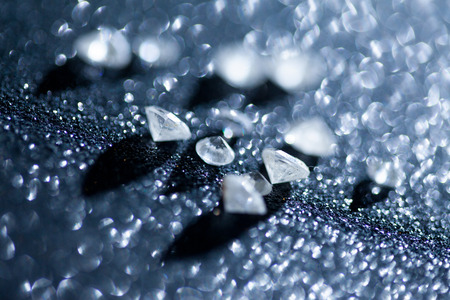 diamonds on black backgroundの写真素材