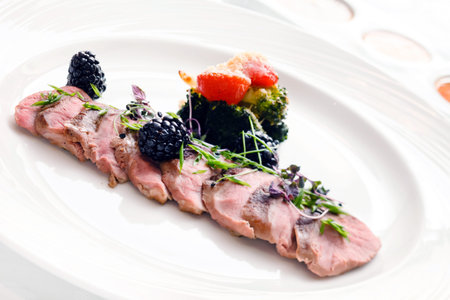 meat with berries