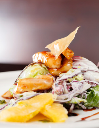 salad with chickenの写真素材