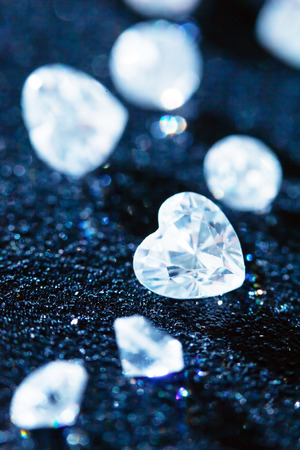diamonds on black backgroundの写真素材