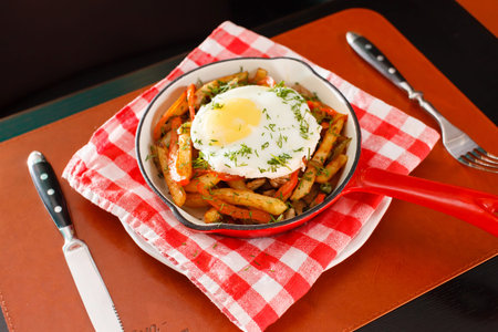 potatoes and egg in the bar