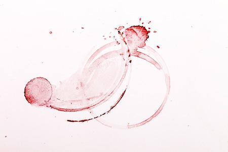 wine stain on white background の写真素材