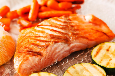 roasted salmonの写真素材