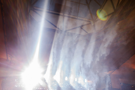 concert stage with smokeの写真素材