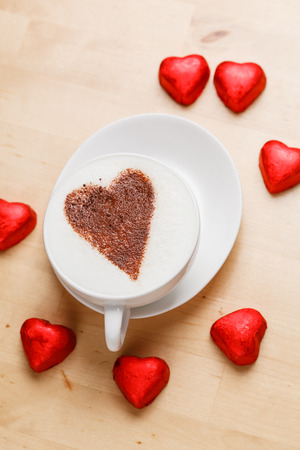 cappuccino with heartの写真素材