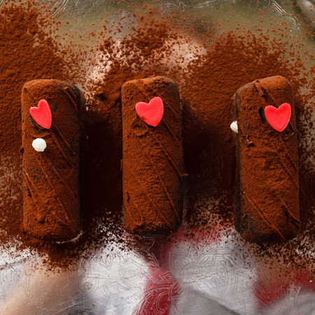 chocolate pastriesの写真素材