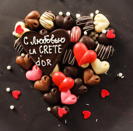 chocolate heartsの写真素材