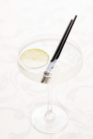 cocktail with limeの写真素材