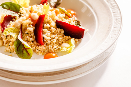 barley porridge with vegetablesの写真素材