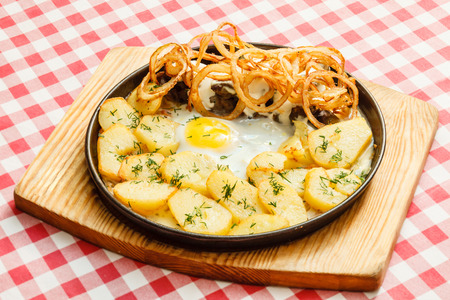 potatoes with eggの写真素材