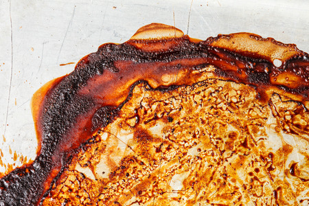 dirty oven baking trayの写真素材