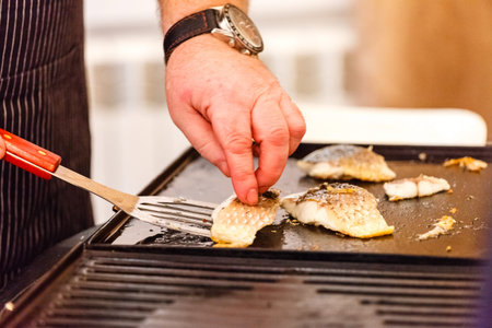 grilled fishの写真素材