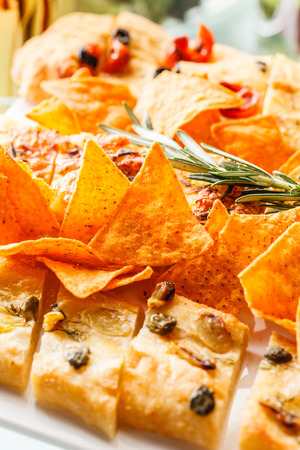 snacks on the tableの写真素材