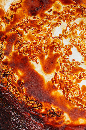 dirty oven baking trayの写真素材