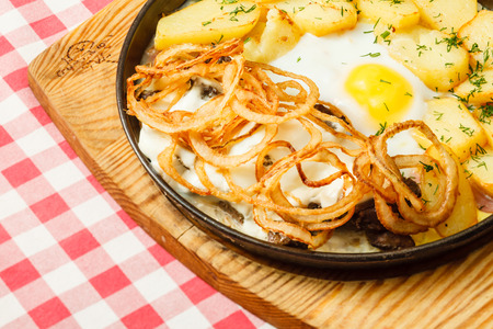 potatoes with eggの写真素材