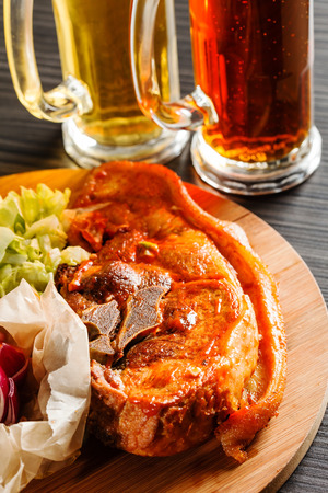 meat with saladの写真素材