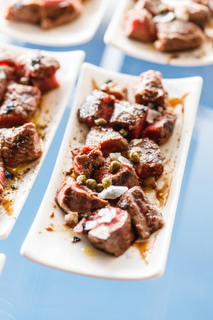 meat on the catering tableの写真素材