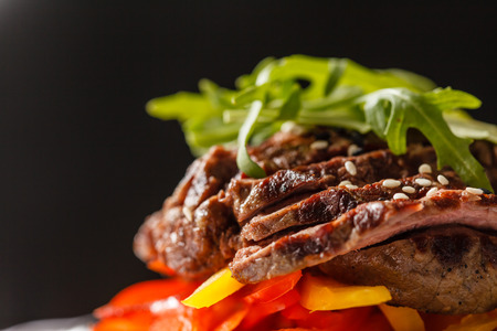 steak with vegetablesの写真素材