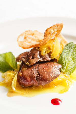 foie gras with sauceの写真素材