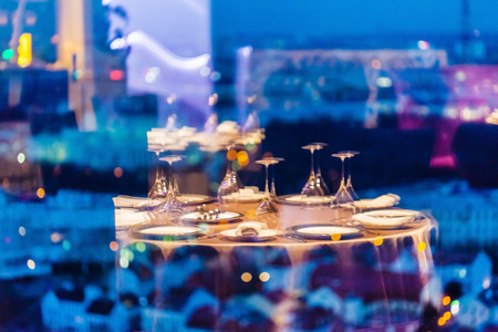 View from a restaurant on cityの写真素材