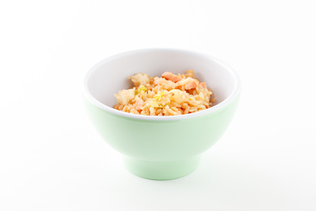 rice with salmonの写真素材