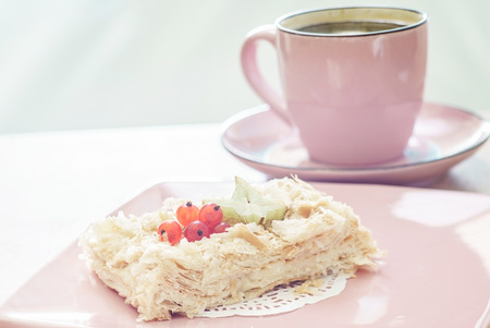 coffee with pastryの写真素材