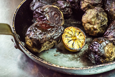 Roasted Beetroots in Frying Panの写真素材