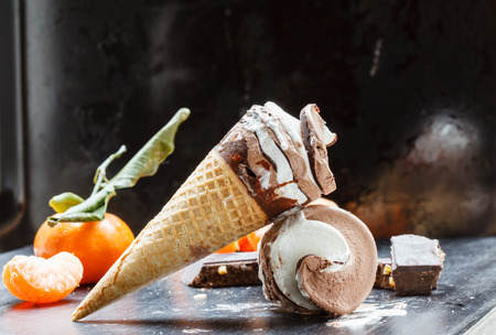 chocolate ice creamの写真素材