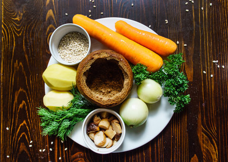 soup in the breadの写真素材