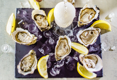 Opened Oystersの写真素材