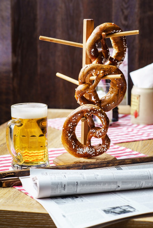 Beer and Pretzel, Oktoberfestの写真素材