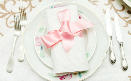 Romantic table setting for Valentines dayの写真素材