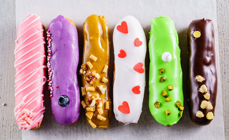 colorful eclairsの写真素材