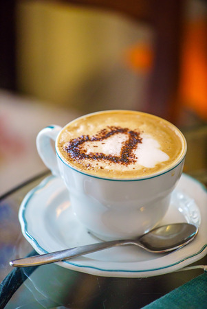 coffee with heart shapeの写真素材