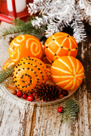 Christmas orangesの写真素材