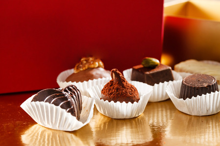 Box of Assorted Chocolates for Valentine's Dayの写真素材