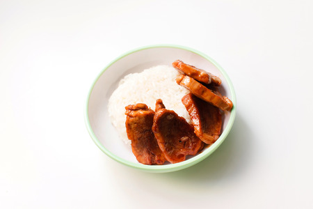 rice with meatの写真素材