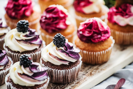 berry cupcakesの写真素材