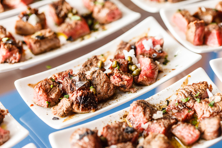 meat on the catering tableの写真素材