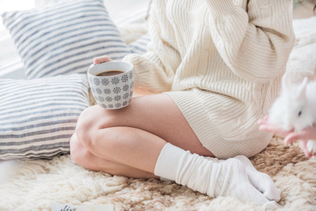 women with cup of hot chocolate