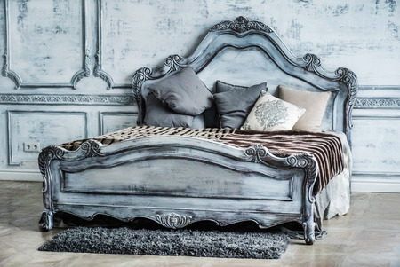 grey bedroomの写真素材