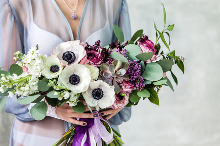 women with flowersの写真素材